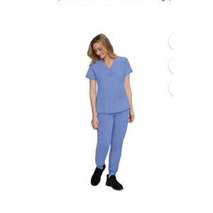 New STAT Medical Wear Scrub Set - Blue (ceil) 2X - Brand New